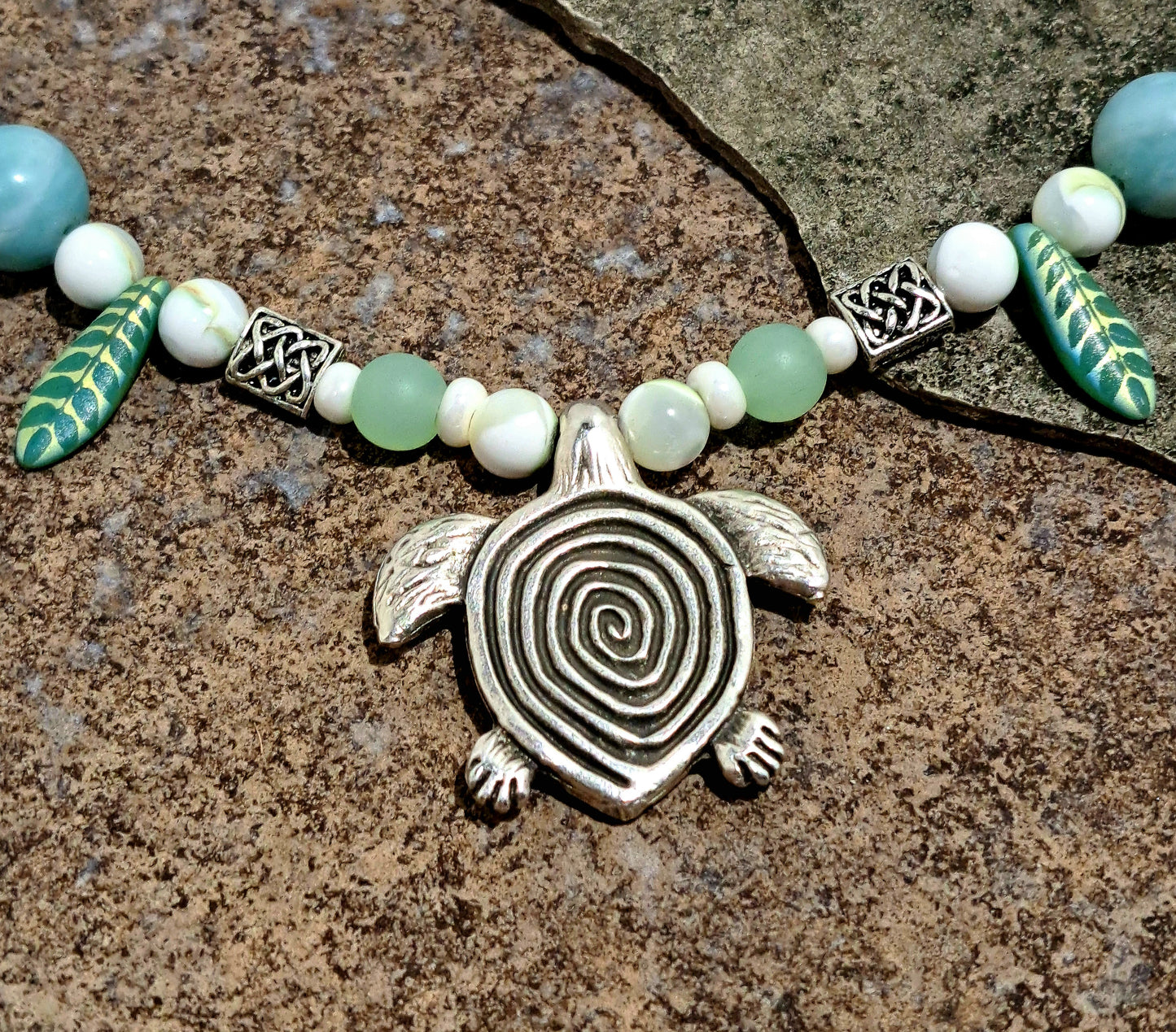 Greek Pewter Turtle necklace