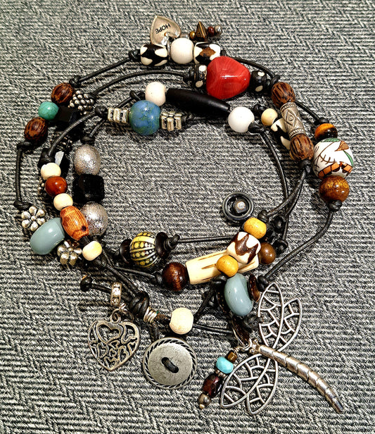 CRAZY CHAIN Necklace and bracelet with Dragon Fly