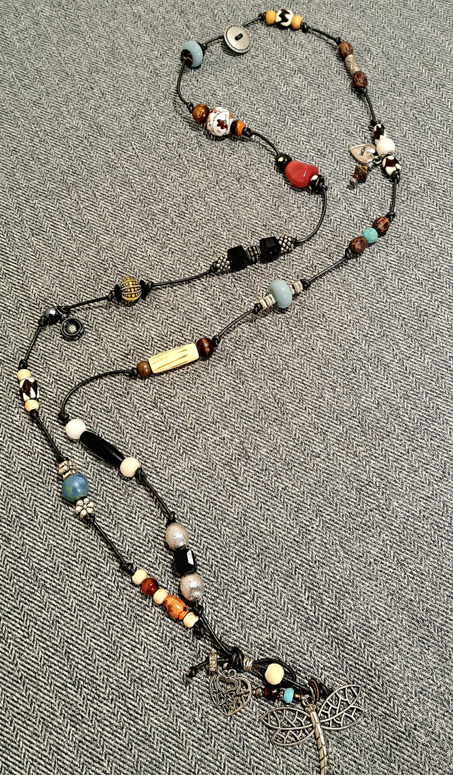 CRAZY CHAIN Necklace and bracelet with Dragon Fly