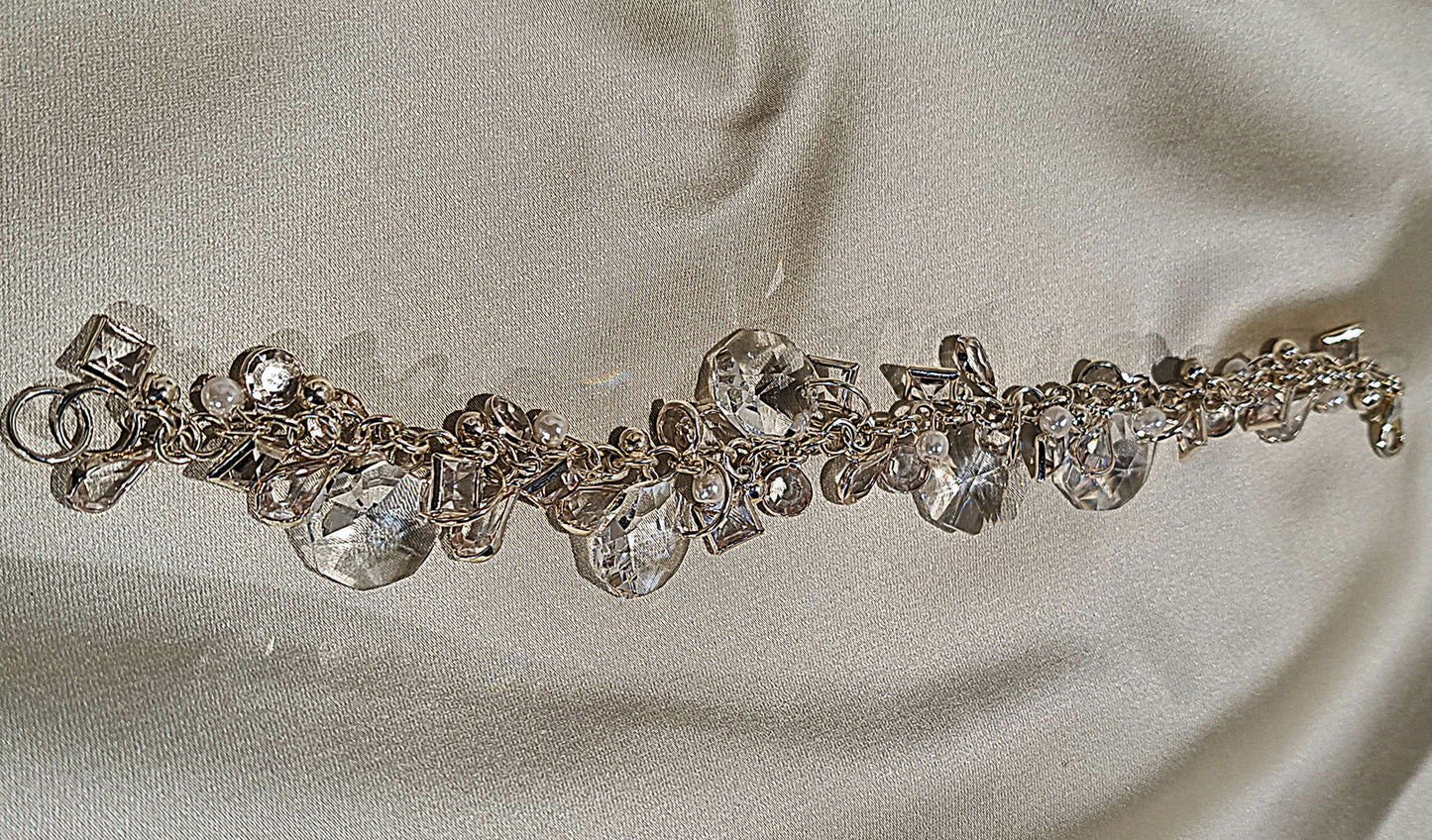 Ladies Crystal Chandelier and pearl bracelet