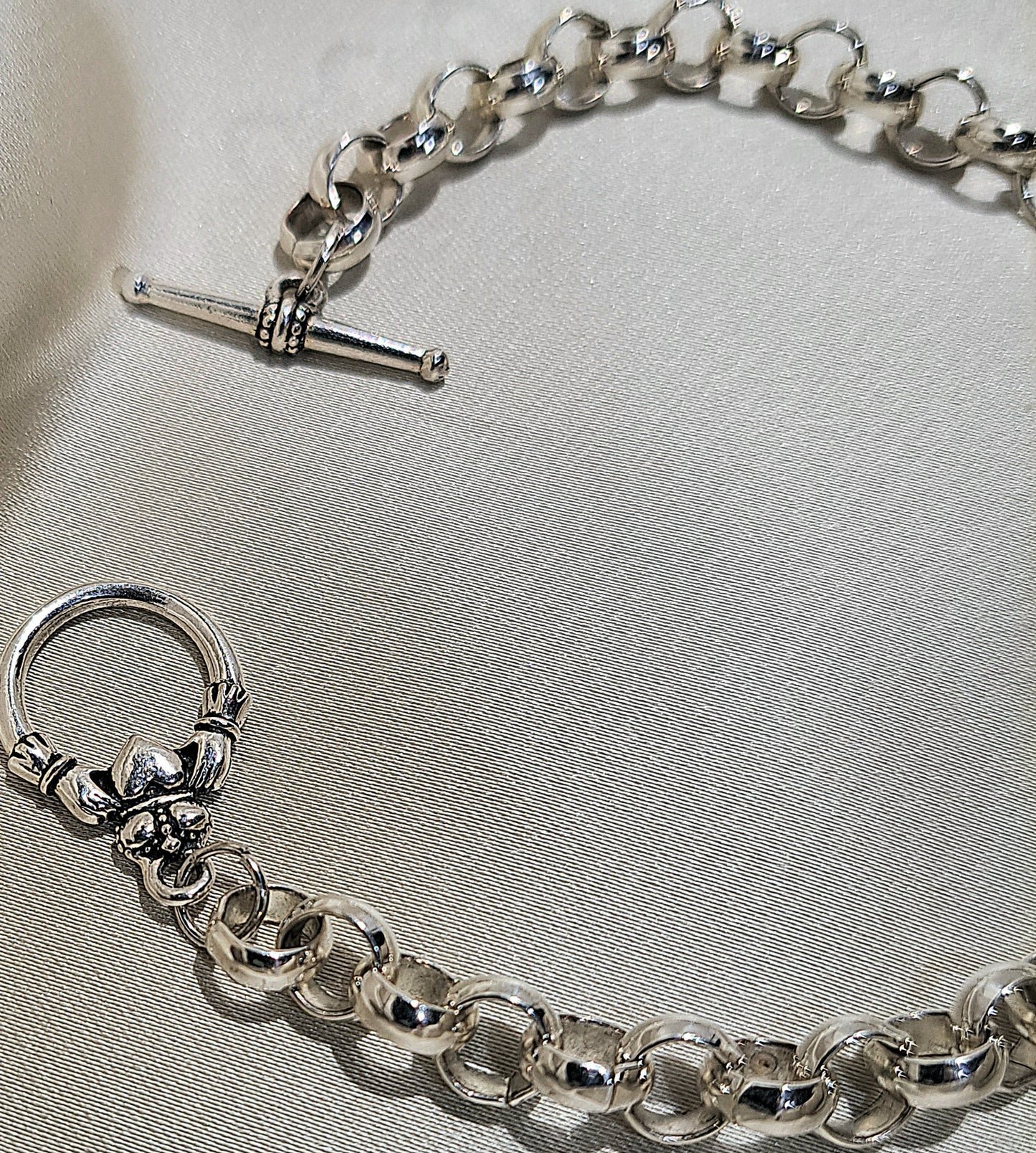 Ladies Crystal Chandelier Bracelet on Silver Rollo Chain