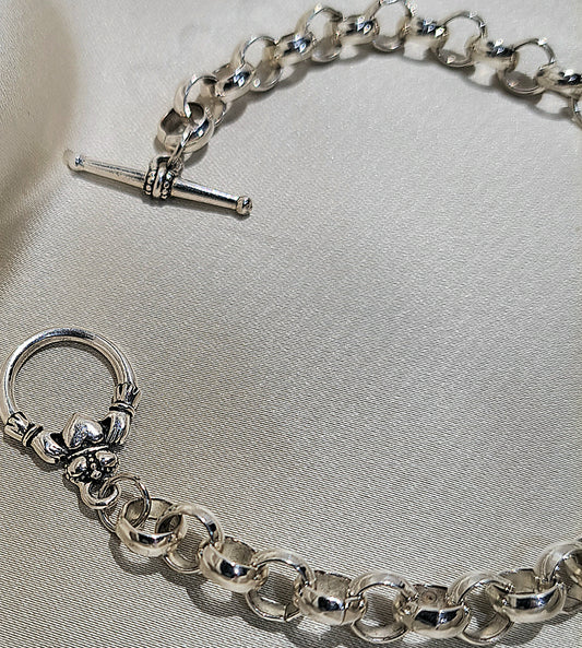 Ladies Crystal Chandelier Bracelet on Silver Rollo Chain