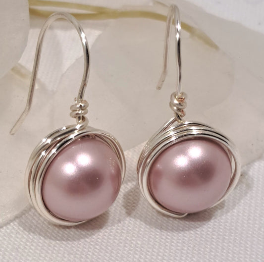 Swarovski Pink Pearl Earring
