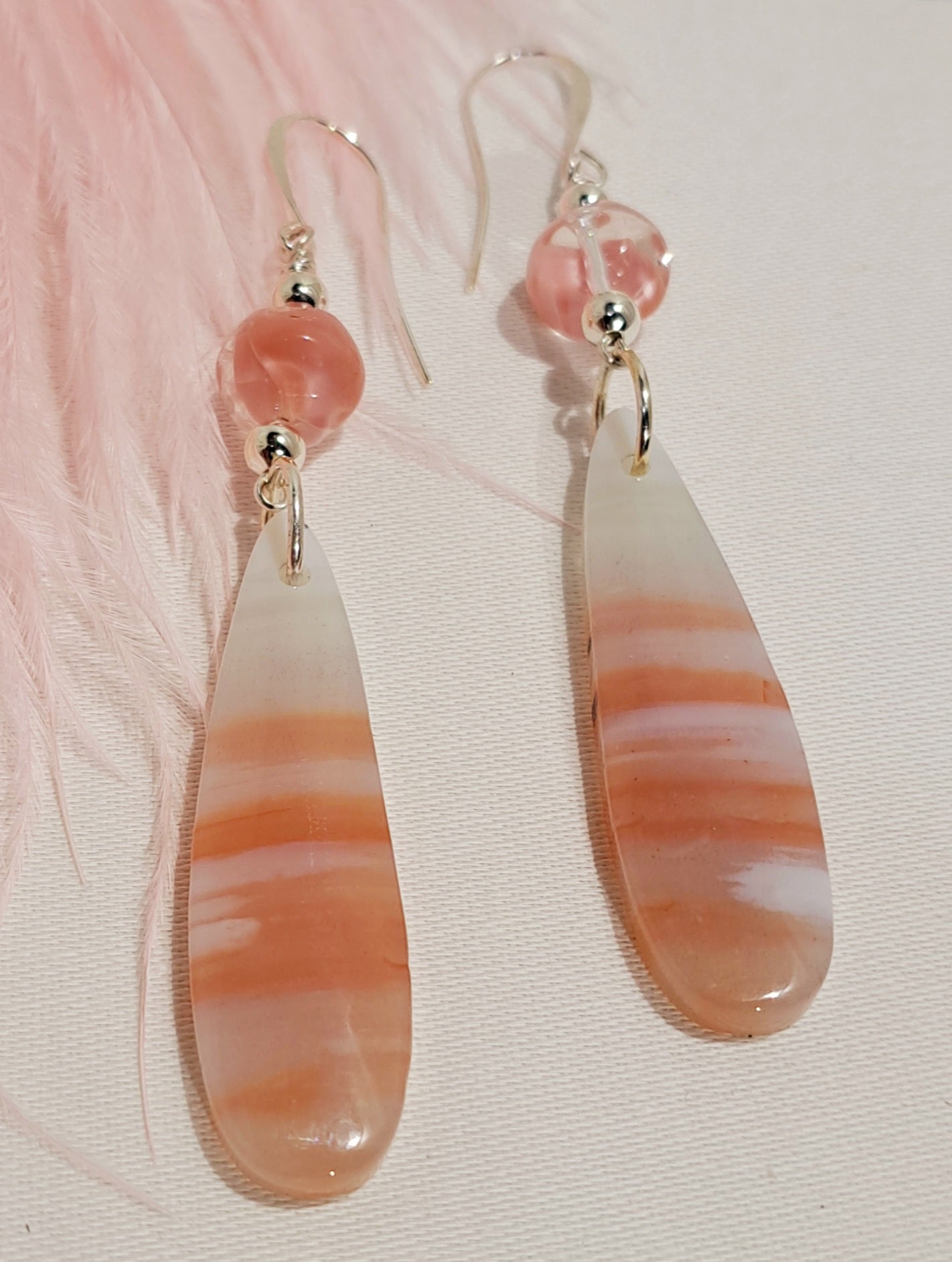 Tangerine Beach style glass drop earrings