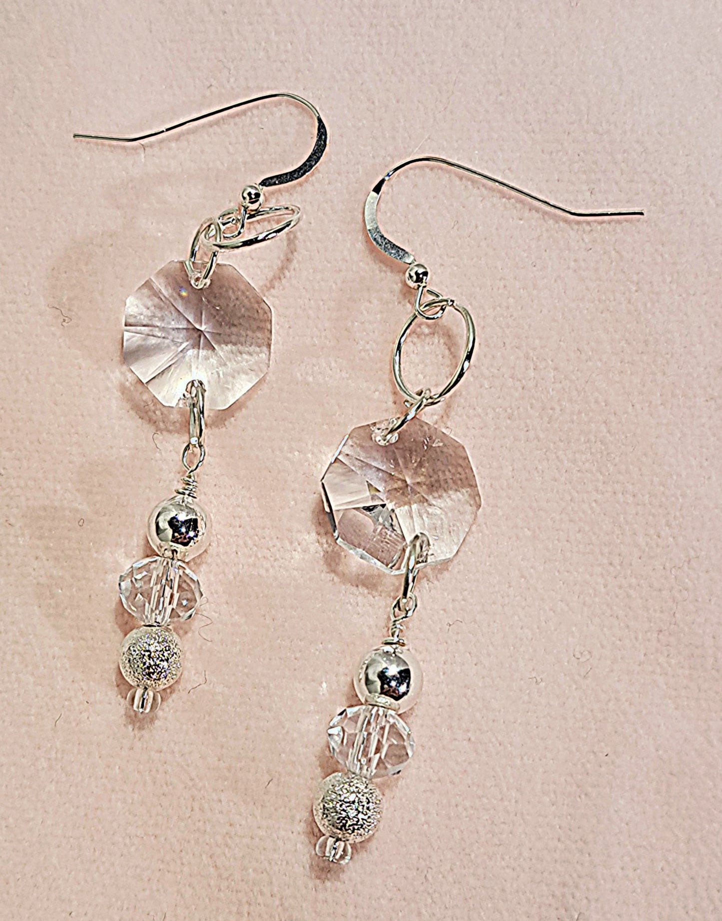 Ladies Sterling silver and crystal  earrings
