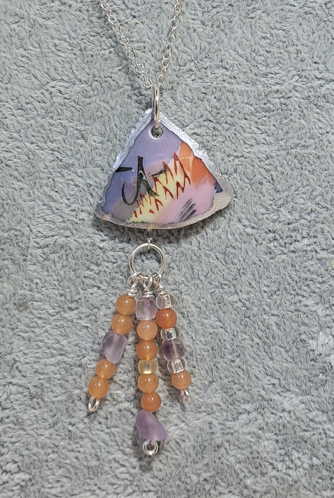 Broken China necklace from Hand painted Japanese origin